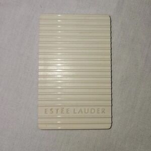 vintage estee lauder compact travel mirror white ribbed plastic case 80s